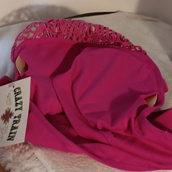 Chic Pink Crochet Halter Bralette - Picture 7 of 9